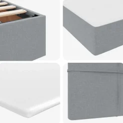 vidaXL Conjuntos De Muebles-Cama con tira de luces LED 180 x 200 cm tela