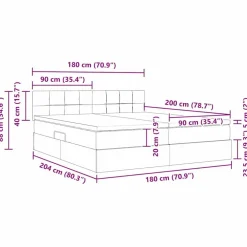 vidaXL Conjuntos De Muebles-Cama con tira de luces LED 180 x 200 cm tela