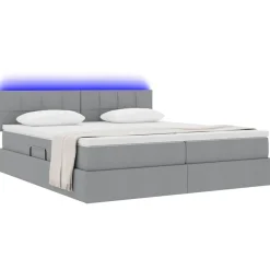 vidaXL Conjuntos De Muebles-Cama con tira de luces LED 180 x 200 cm tela