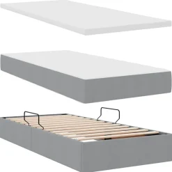 vidaXL Conjuntos De Muebles-Cama con tira de luces LED 180 x 200 cm tela