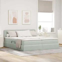 vidaXL Conjuntos De Muebles-Cama con tiras LED 180 x 200 cm Terciopelo
