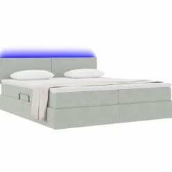 vidaXL Conjuntos De Muebles-Cama con tiras LED 180 x 200 cm Terciopelo