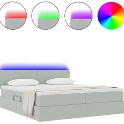 vidaXL Conjuntos De Muebles-Cama con tiras LED 180 x 200 cm Terciopelo