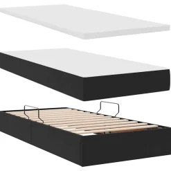 vidaXL Conjuntos De Muebles-Cama con tiras LED con cabecera 180 x 200 cm Terciopelo
