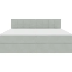 vidaXL Cama con tiras LED 180 x 200 cm Terciopelo Gris claro