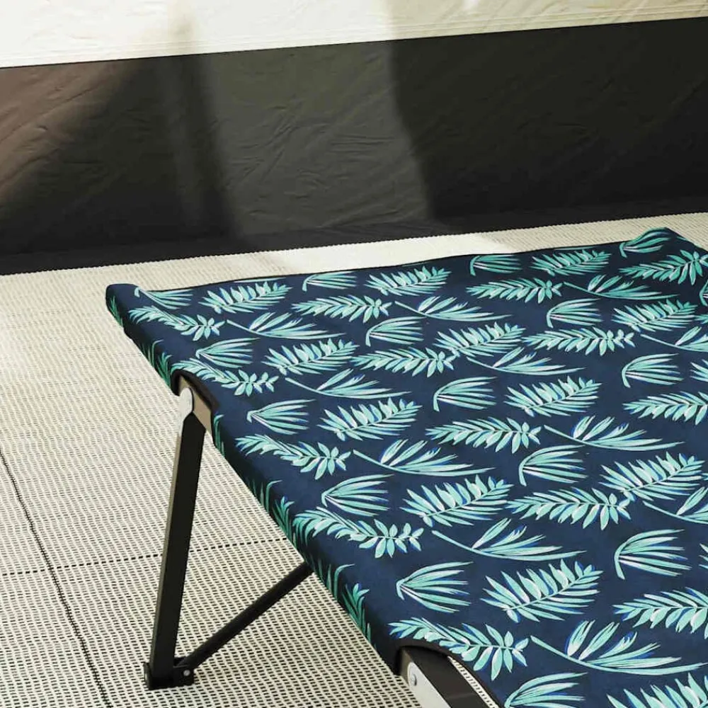 vidaXL Actividades Al Aire Libre-Cama de Camping Plegable Bosque 206 x 76 x 74 cm Oxford y acero