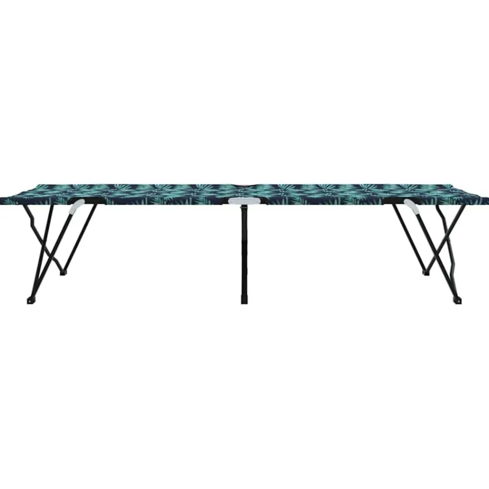 vidaXL Actividades Al Aire Libre-Cama de Camping Plegable Bosque 206 x 76 x 74 cm Oxford y acero