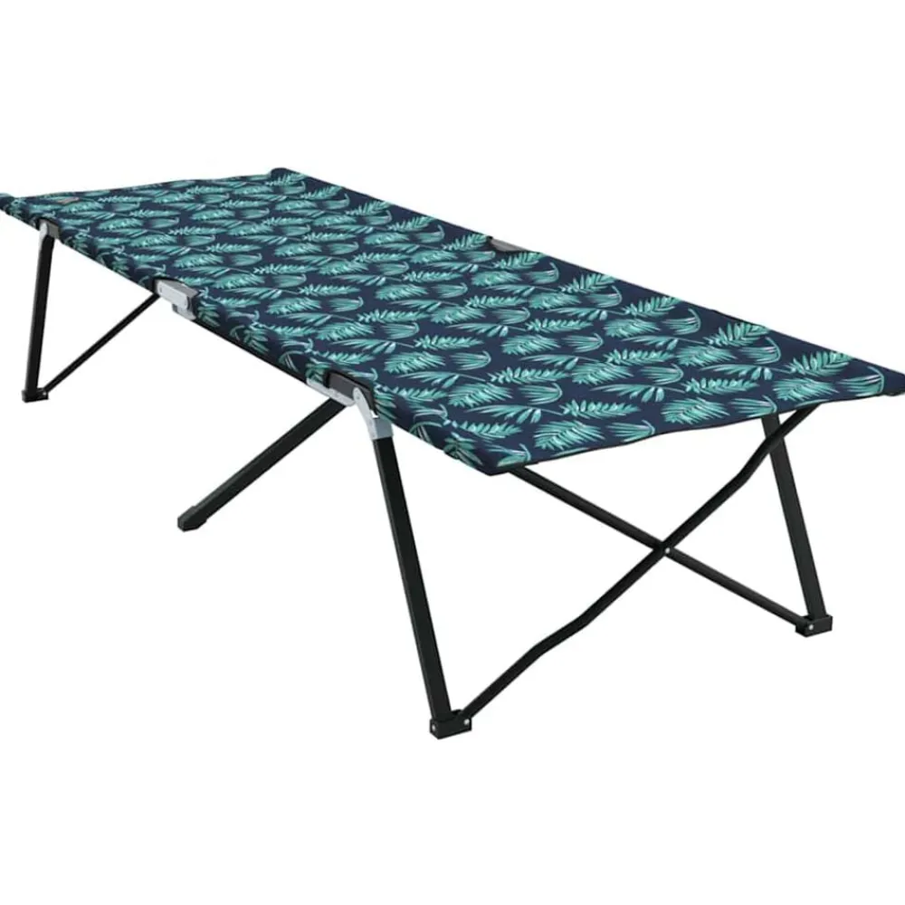 vidaXL Actividades Al Aire Libre-Cama de Camping Plegable Bosque 206 x 76 x 74 cm Oxford y acero