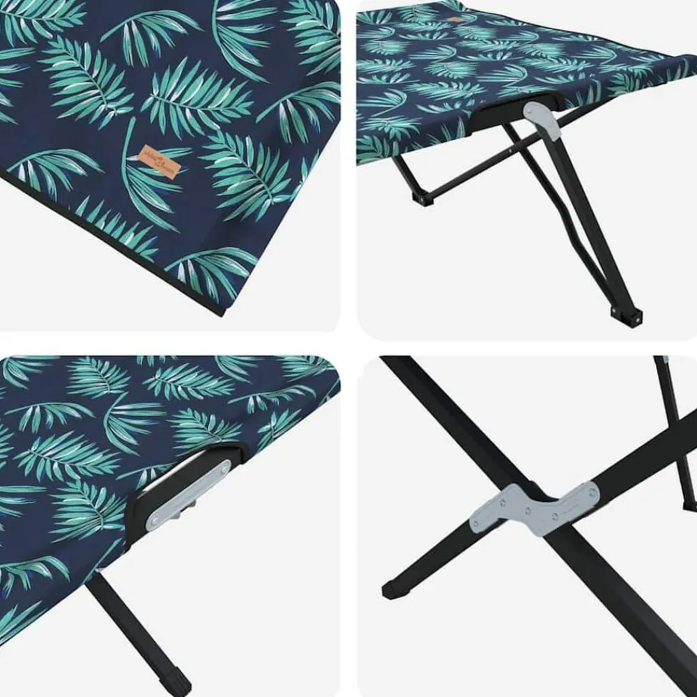 vidaXL Actividades Al Aire Libre-Cama de Camping Plegable Bosque 206 x 76 x 74 cm Oxford y acero