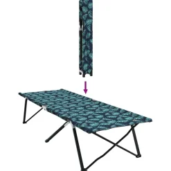 vidaXL Actividades Al Aire Libre-Cama de Camping Plegable Bosque 206 x 76 x 74 cm Oxford y acero