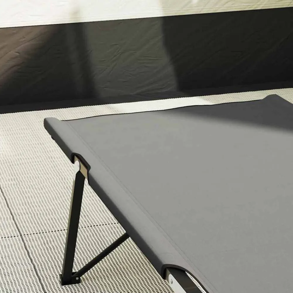 vidaXL Actividades Al Aire Libre-Cama de Camping Plegable 206 x 76 x 74 cm Oxford y acero