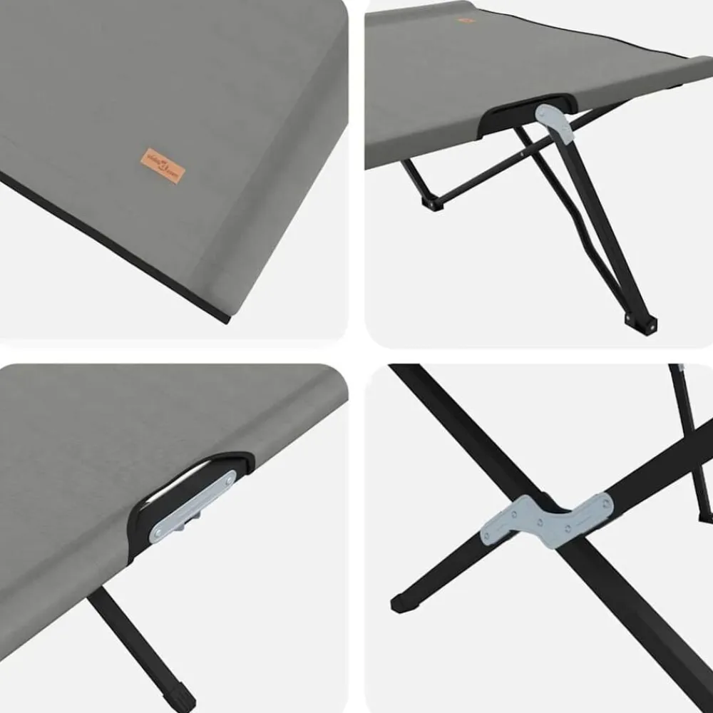 vidaXL Actividades Al Aire Libre-Cama de Camping Plegable 206 x 76 x 74 cm Oxford y acero