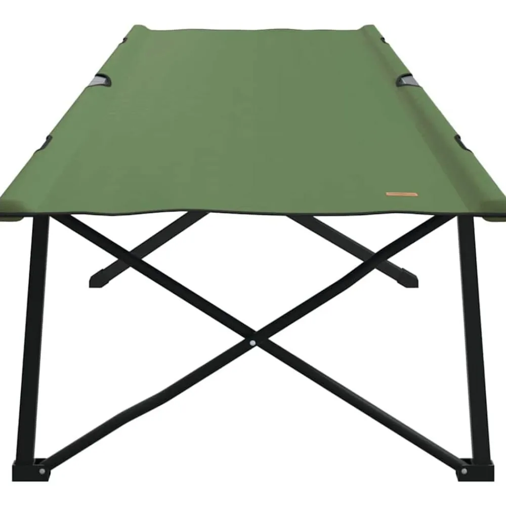 vidaXL Actividades Al Aire Libre-Cama de Camping Plegable Verde 206 x 76 x 74 cm Oxford y acero
