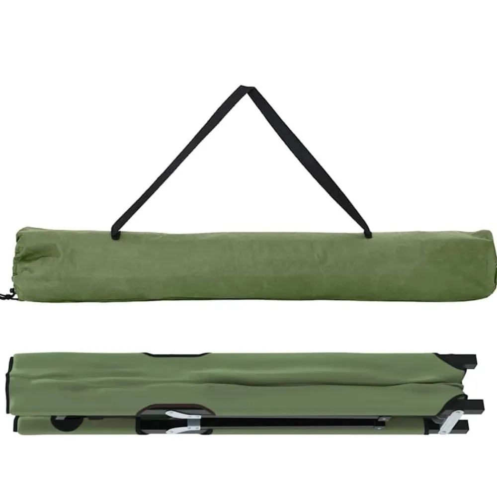 vidaXL Actividades Al Aire Libre-Cama de Camping Plegable Verde 206 x 76 x 74 cm Oxford y acero