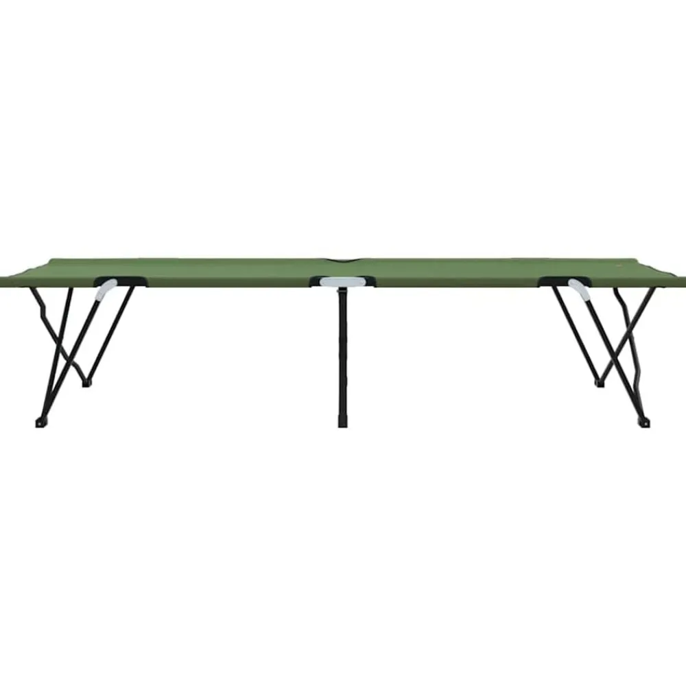 vidaXL Actividades Al Aire Libre-Cama de Camping Plegable Verde 206 x 76 x 74 cm Oxford y acero