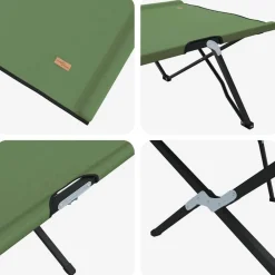 vidaXL Actividades Al Aire Libre-Cama de Camping Plegable Verde 206 x 76 x 74 cm Oxford y acero
