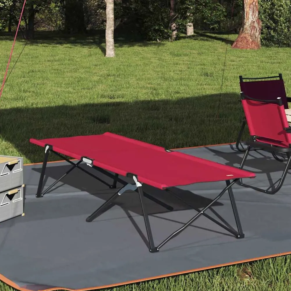 vidaXL Actividades Al Aire Libre-Cama de Camping Plegable 206 x 76 x 74 cm Oxford y acero