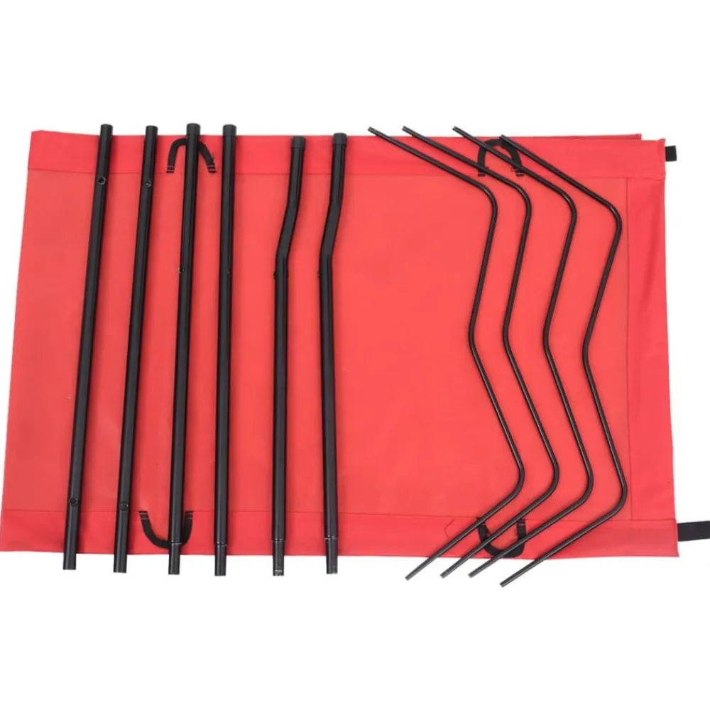 vidaXL Actividades Al Aire Libre-Cama de camping tela Oxford y acero roja 180x60x19 cm
