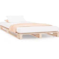 vidaXL Camas Y Accesorios-Cama de palets de madera maciza de pino 90x200 c