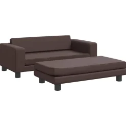 vidaXL Productos Para Mascotas-Cama de perros con extensión cuero sintético marrón 100x50x30cm