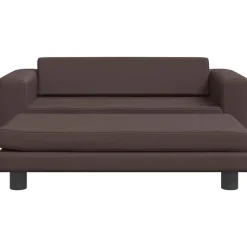 vidaXL Productos Para Mascotas-Cama de perros con extensión cuero sintético marrón 100x50x30cm