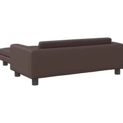 vidaXL Productos Para Mascotas-Cama de perros con extensión cuero sintético marrón 100x50x30cm