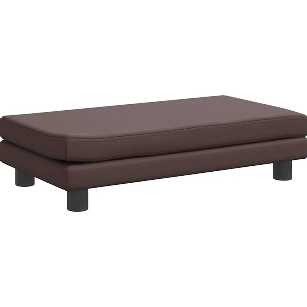 vidaXL Productos Para Mascotas-Cama de perros con extensión cuero sintético marrón 100x50x30cm