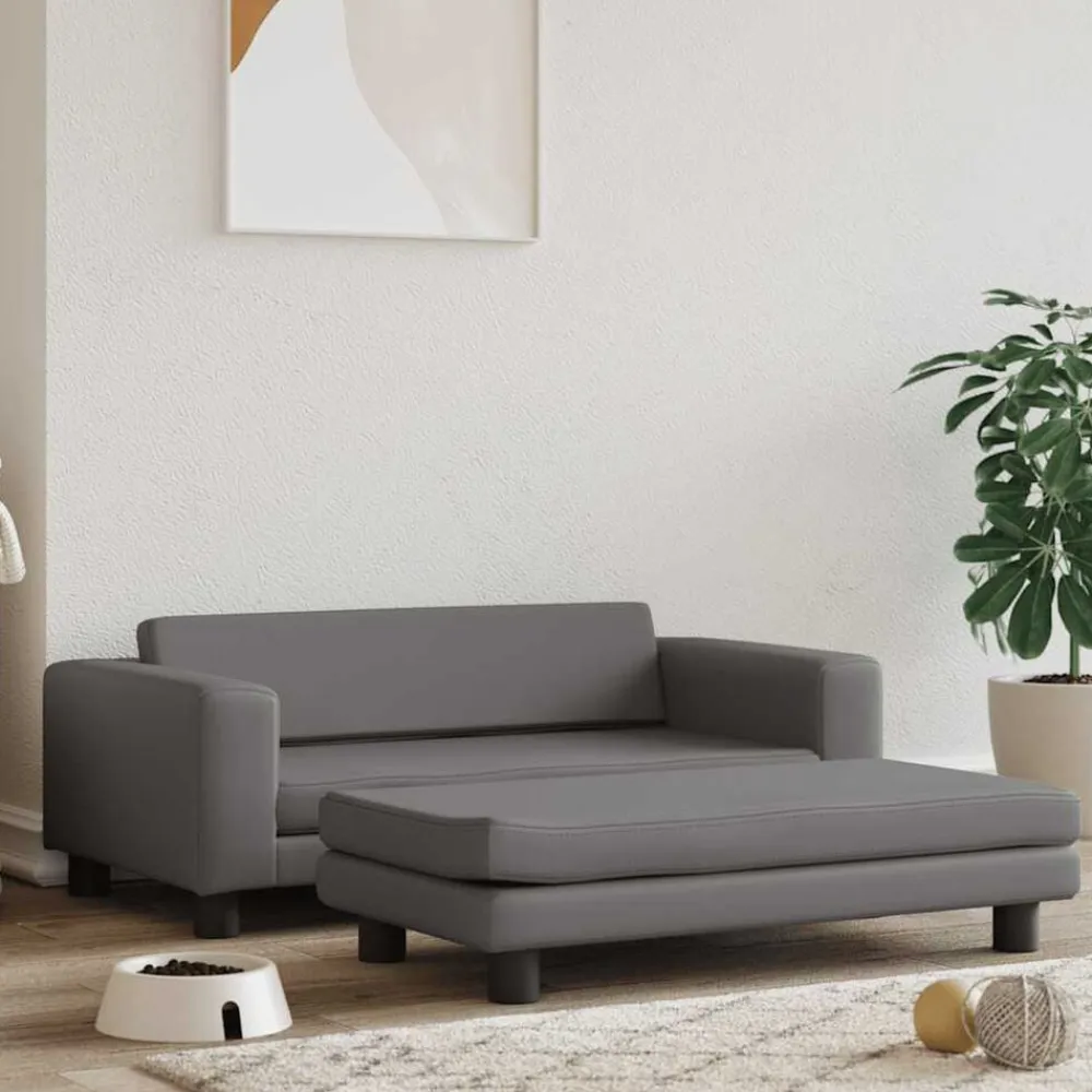 vidaXL Productos Para Mascotas-Cama de perros con extensión cuero sintético 100x50x30 cm