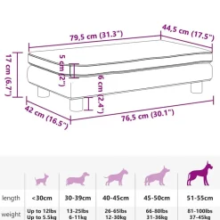 vidaXL Productos Para Mascotas-Cama de perros con extensión cuero sintético 100x50x30 cm