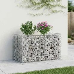 vidaXL Vallas De Jardín-Cama elevada de gavión Plateado 50 x 100 x 60 cm