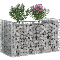 vidaXL Vallas De Jardín-Cama elevada de gavión Plateado 50 x 100 x 60 cm