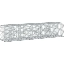 vidaXL Vallas De Jardín-Cama elevada de gavión 2 pcs Plateado 260 x 60 x 55 cm