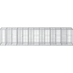 vidaXL Vallas De Jardín-Cama elevada de gavión 2 pcs Plateado 260 x 60 x 55 cm