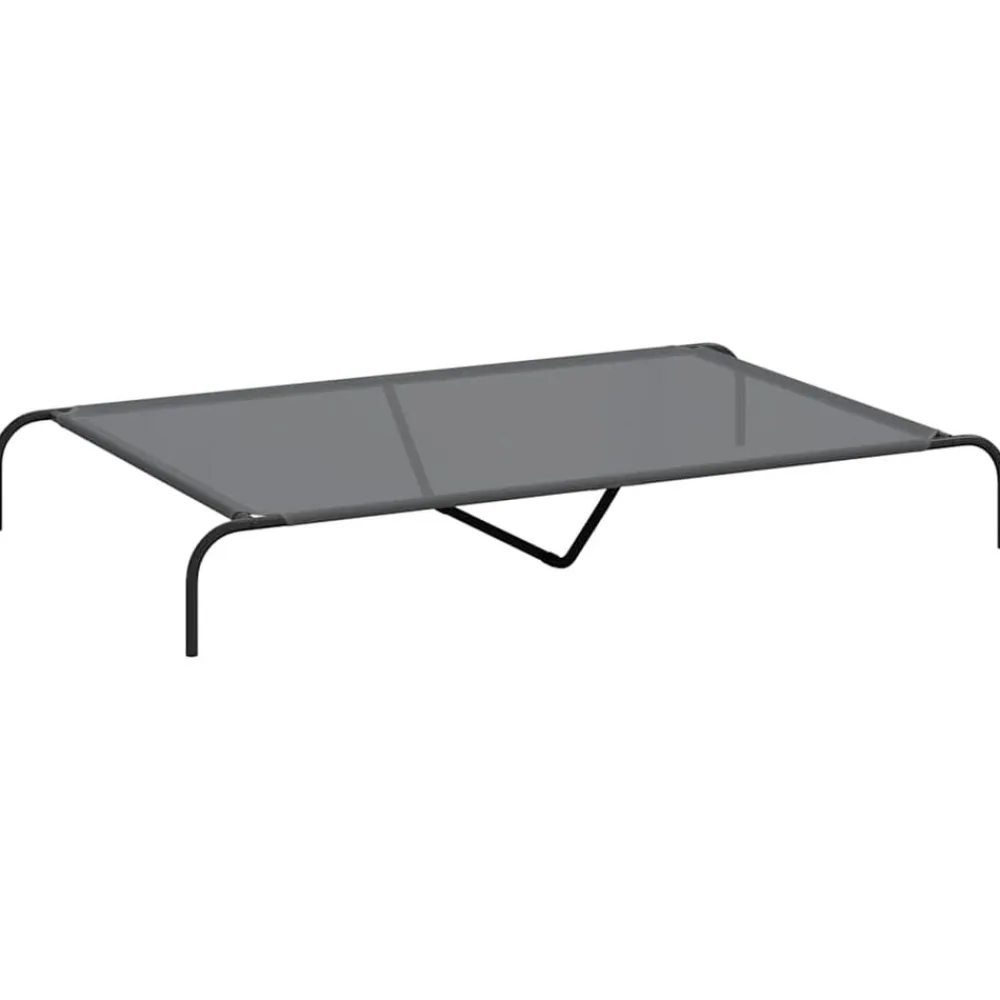 vidaXL Cama elevada para perros 150x90x20 cm textilene y acero Gris Best