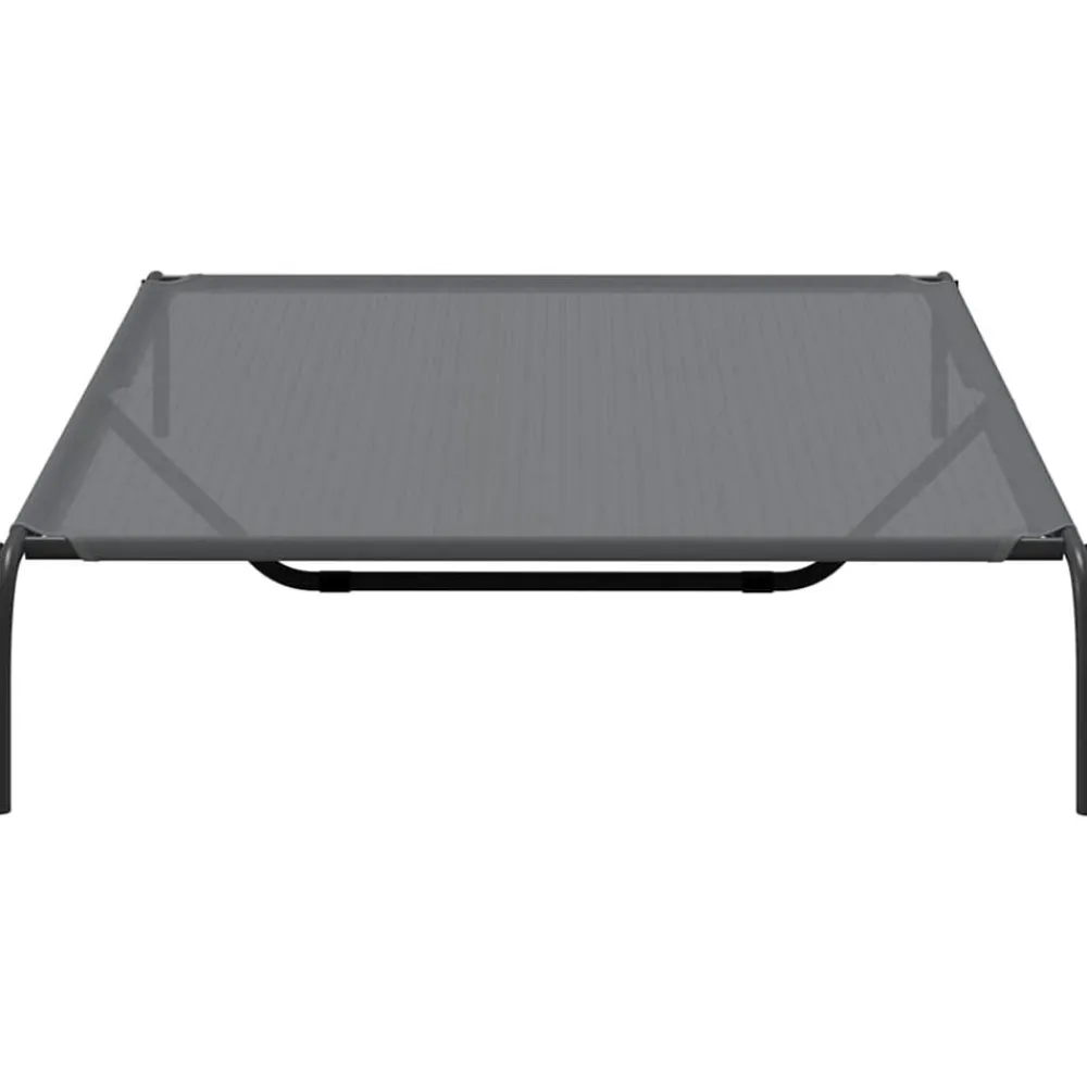 vidaXL Cama elevada para perros 150x90x20 cm textilene y acero Gris Best