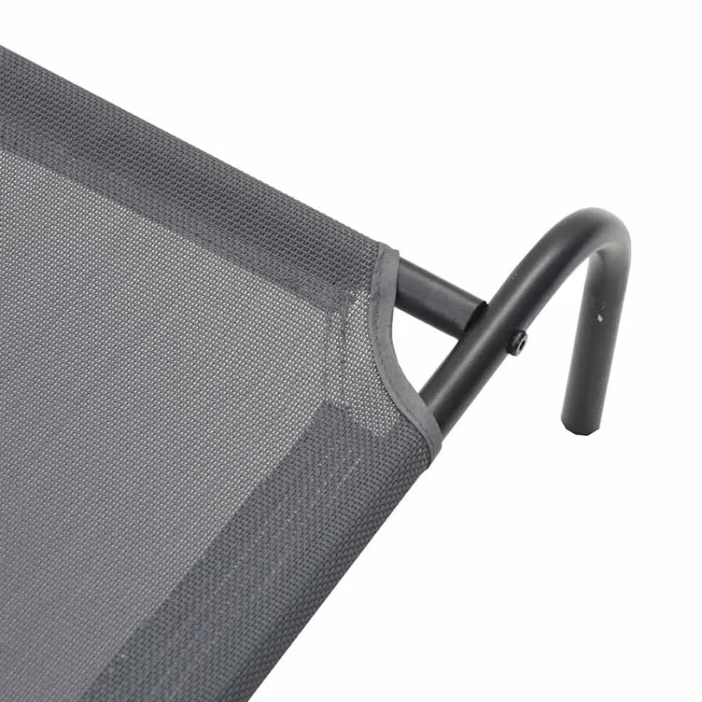 vidaXL Cama elevada para perros 150x90x20 cm textilene y acero Gris Best
