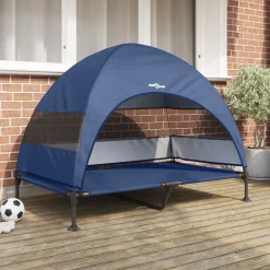 vidaXL Cama Elevada para Perros Manual 127 x 81 x 108 cm Azul marino Discount