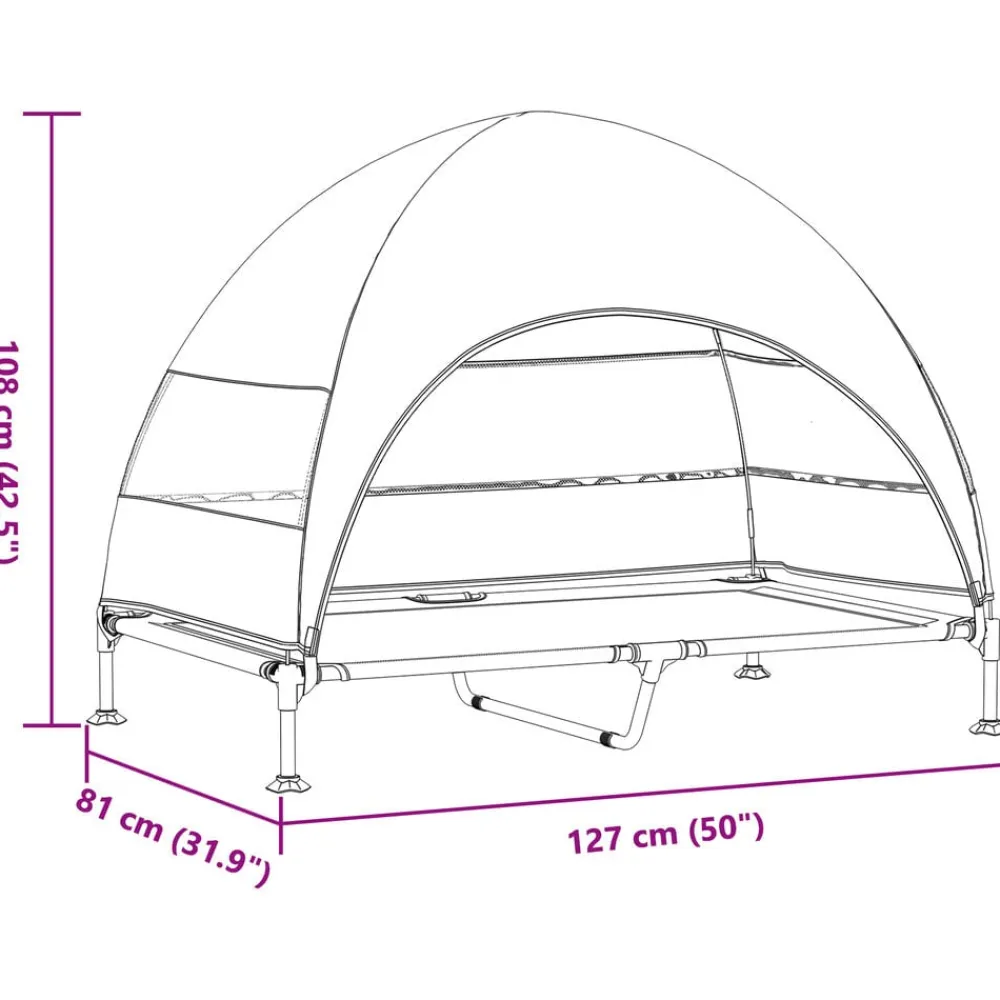 vidaXL Cama Elevada para Perros Manual 127 x 81 x 108 cm Azul marino Discount