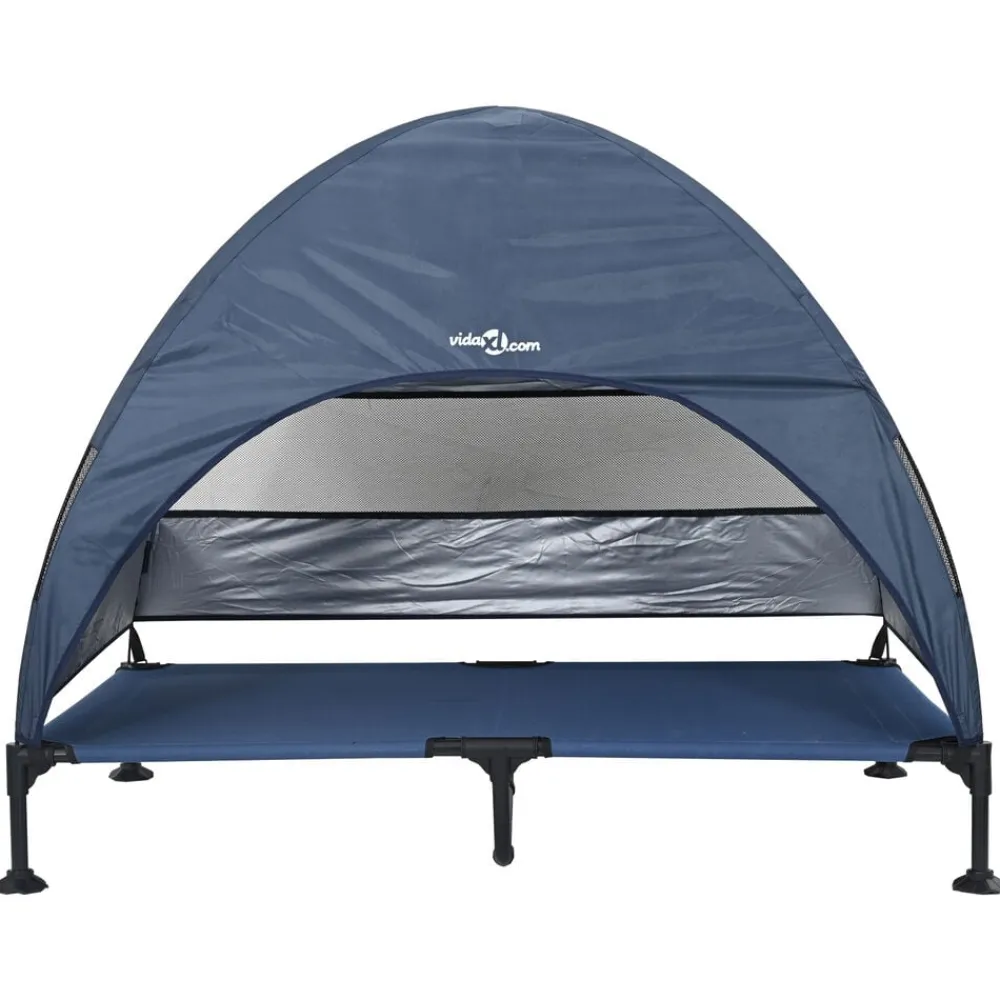 vidaXL Cama Elevada para Perros Manual 127 x 81 x 108 cm Azul marino Discount