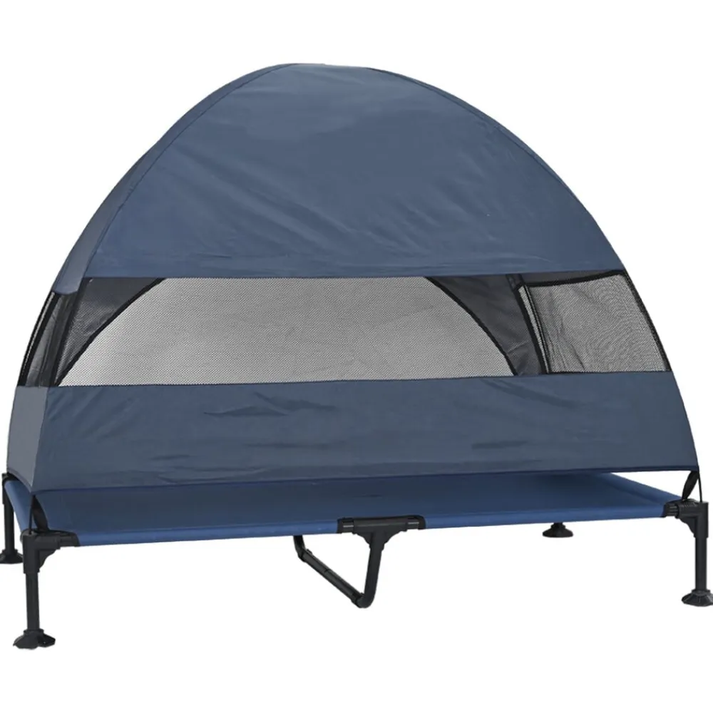 vidaXL Cama Elevada para Perros Manual 127 x 81 x 108 cm Azul marino Discount