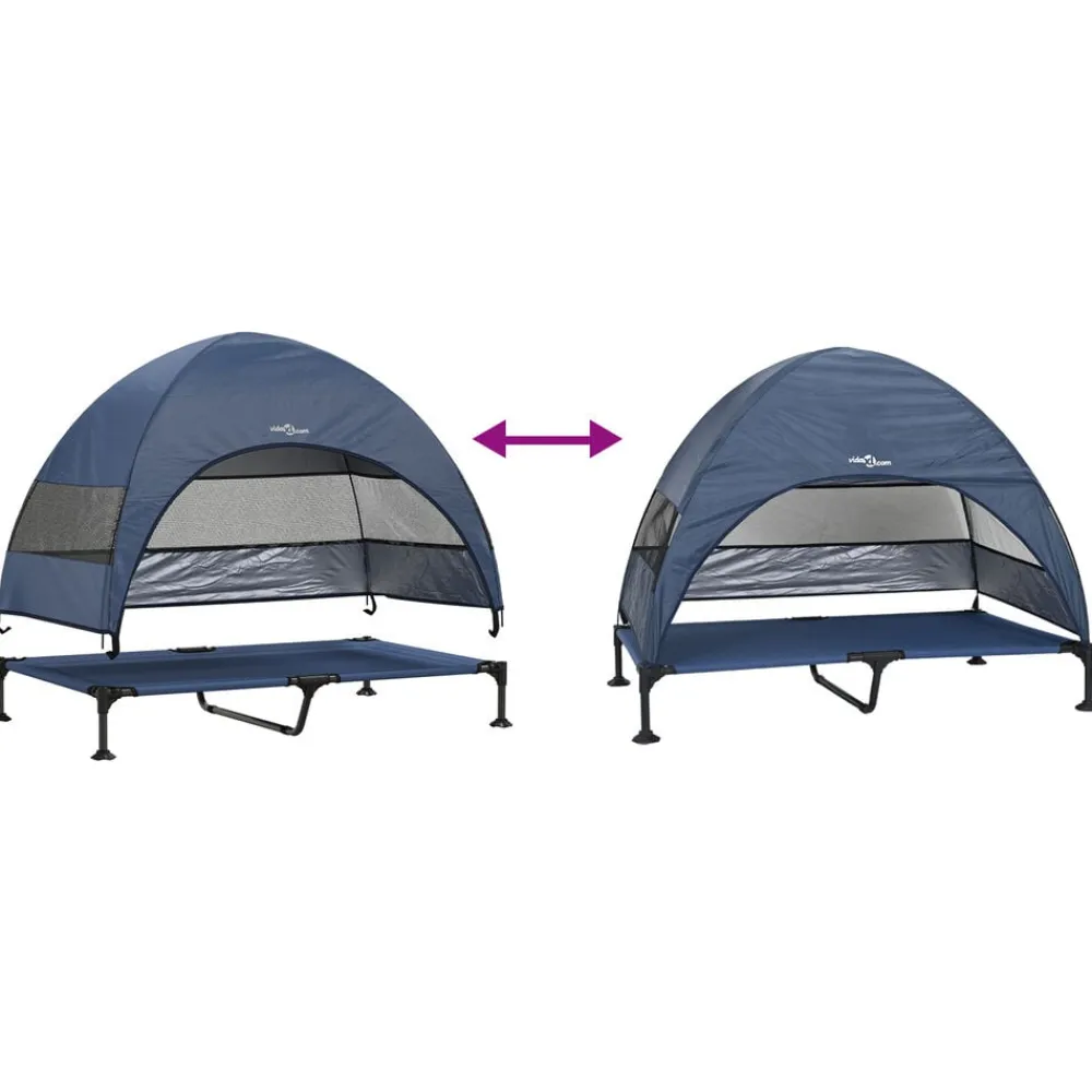 vidaXL Cama Elevada para Perros Manual 127 x 81 x 108 cm Azul marino Discount