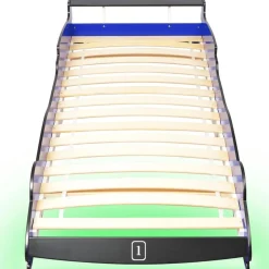 vidaXL Cama infantil con forma de coche carreras y LED 90x200 cm Azul