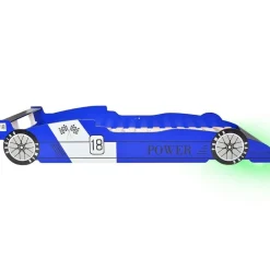 vidaXL Cama infantil con forma de coche carreras y LED 90x200 cm Azul