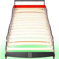 vidaXL Cama infantil con forma de coche carreras y LED 90x200 cm roja Rojo Sale