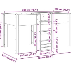 vidaXL Cama Litera para Niños con colchón 100 x 200 cm Gris sonoma Online