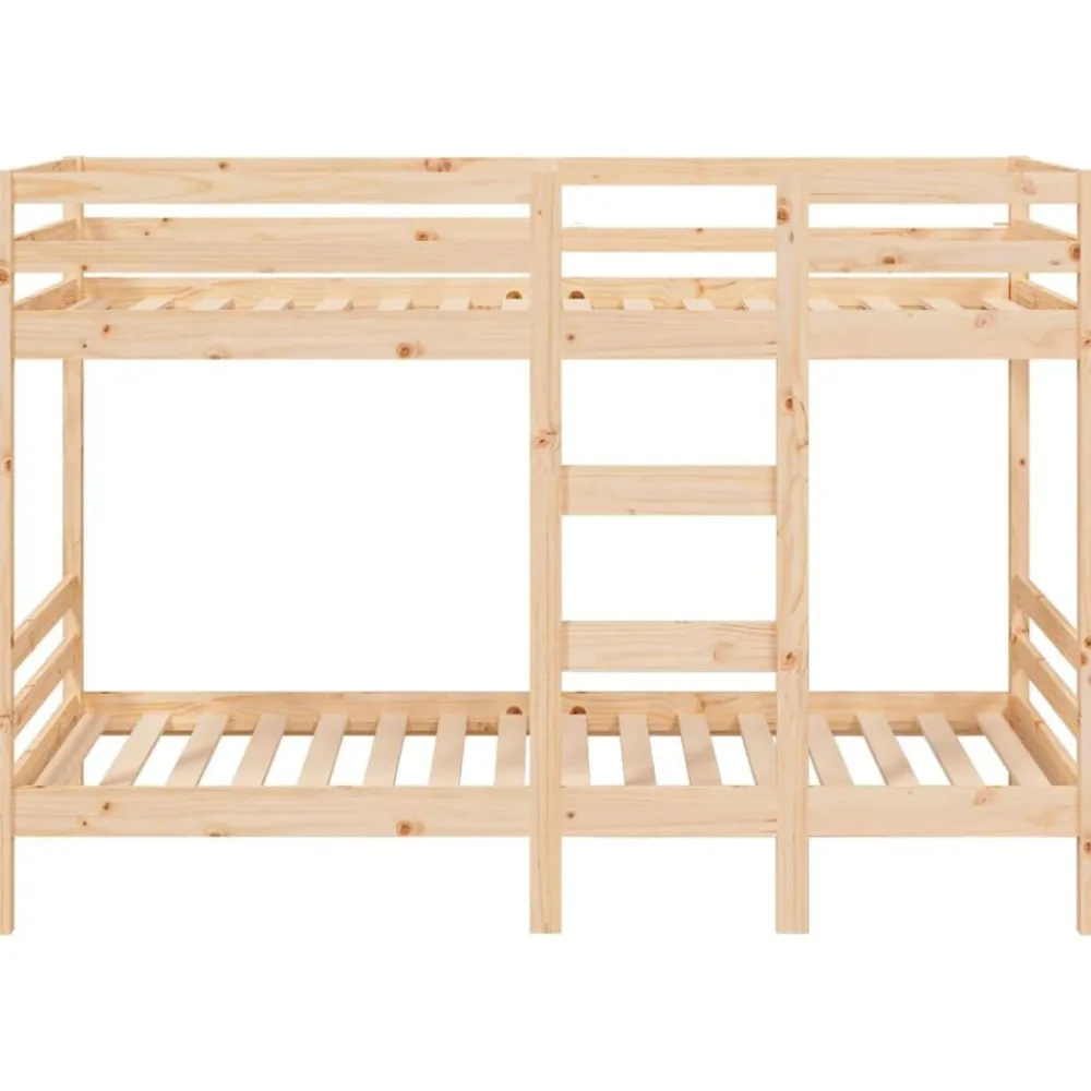 vidaXL Cama litera sin colchón madera maciza de pino 90x200 cm Natural Discount