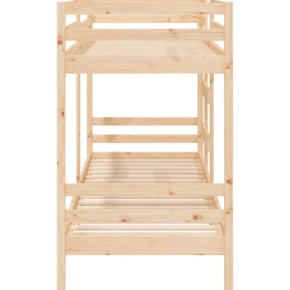 vidaXL Cama litera sin colchón madera maciza de pino 90x200 cm Natural Discount