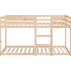 vidaXL Cama litera sin colchón madera maciza de pino 90x200 cm Natural Hot