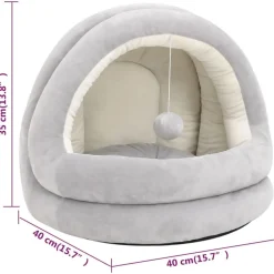 vidaXL Productos Para Mascotas-Cama para gatos color crema y 40x40x35 cm