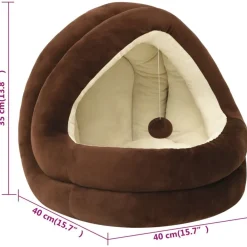 vidaXL Cama para gatos color marrón y crema 40x40x35 cm Marr&oacute;n